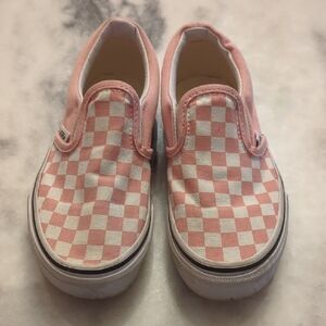 VANS Pink Checkered Slip-On Shoes Kids Size 1
